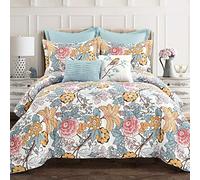 Lush Decor Reyna Set di Biancheria da Letto Matrimoniale Sydney, 7 Pezzi, Blu e Giallo, Poliestere, Full Queen