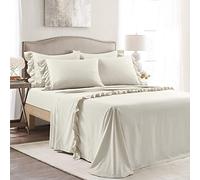 Lush Decor Reyna - Set di lenzuola con volant in grano, 6 pezzi