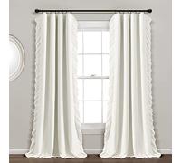 Lush Decor Reyna - Tenda oscurante 100% foderata con volant, pannello singolo, 137 x 213 cm (larghezza x lunghezza), tenda oscurante fluida, tende con volant per camera da letto, soggiorno o sala da