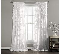 Lush Decor Riley - Tenda a pannello per finestra, con affascinanti dettagli a fiocco, realizzata a mano, elegante tenda singola per soggiorno, sala da pranzo o camera da letto, 137 x 241 cm (larghezza