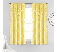 Lush Decor Riley - Tenda a pannello singolo, 160 x 137 cm, colore: Giallo