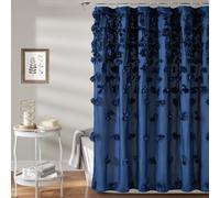 Lush Decor Riley - Tenda da doccia, 183 x 183 cm, colore: Blu navy - NUOVO