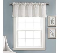 Lush Decor Rosalie - Tenda mantovana in finto lino, 45,7 x 137,2 cm, colore: bianco