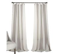 Lush Decor Rosalie - Tende per finestra in stile rustico per soggiorno, sala da pranzo e camera da letto (coppia), 137,2 x 274,3 cm (larghezza x lunghezza), bianco sporco