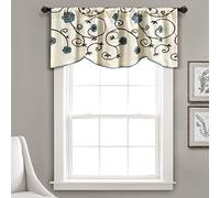 Lush Decor Royal Garden Tenda da Cucina con mantovana Floreale (Singola), Poliestere, Blu, W 18" x L 42" (1 Panels)