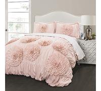 Lush Decor Serena Set Piumino, Poliestere, Blu, King