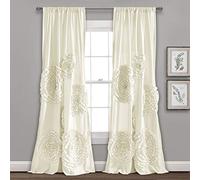 Lush Decor Serena Window Panel for Living, Dining Room, Bedroom (Single Curtain), Ivory Tenda, Poliestere, Avorio, W 54" x L 84" (1 Panels)