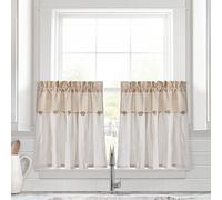 Lush Decor Set di 2 tende da cucina con bottoni in lino, 29 x 24