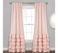 Lush Decor Set di pannelli per finestre per soggiorno, sala da pranzo, camera da letto (coppia), poliestere, rosa cipria, 101,6 cm di larghezza x 213,4 cm di lunghezza (confezione da 1)