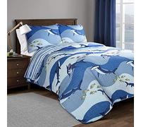 Lush Decor Shark Allover Trapunta Blu 2 Pz Twin