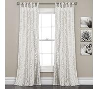 Lush Decor Sophia - Coppia di tende a pannello per finestra, 241 x 101,6 cm, colore: Bianco
