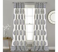 Lush Decor Teardrop Leaf Coppia di Tende oscuranti per Finestra, Metallo, Marina Militare, W 52" x L 84" (1 Panels)