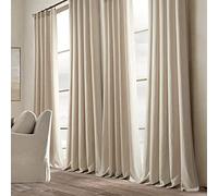 Lush Decor Tenda a pannello per finestra in lino prelavato belga in misto cotone (pannello singolo), 213,4 cm di lunghezza x 127 cm di larghezza, lino