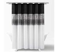 Lush Decor Tenda da doccia Night Sky, 183 x 183 cm, colore: bianco e nero