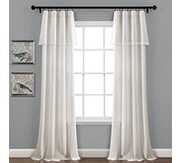 Lush Decor, Tenda per finestra in pizzo di lino chiaro, 213,4 x 96,5 cm, coppia di pannelli, 213,4 x 38 cm