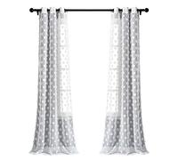 Lush Decor, Tenda trasparente a pois 213 x 96,5 cm, blu navy bianco