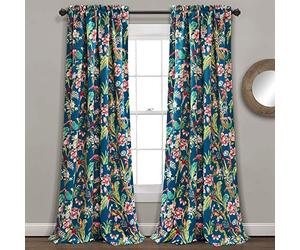 Lush Decor, Tende oscuranti Dolores blu navy per soggiorno, sala da pranzo, camera da letto (coppia), 213,4 x 132,1 cm