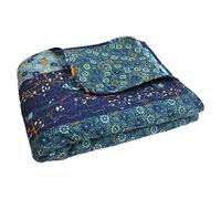 Lush Decor Pavone Royal Empire-Coperta Reversibile con Motivo Floreale, 152,4 x 127 cm, Colore: Blu, Cotone, 60 by 50-inch