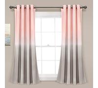Lush Decor Umbre Fiesta Coppia di tende a pannello filtranti per la luce, 132 cm di larghezza x 160 cm di lunghezza, rosa cipria e grigio