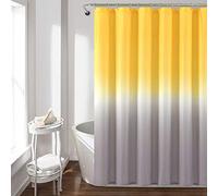 Lush Decor Umbre Fiesta - Tenda da doccia, 183 x 183 cm, colore: Giallo e Grigio