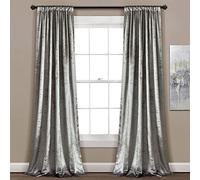 Lush Decor Velvet Dream Window Curtain Panels, 84 da 101,6 cm, Argento, Set di 2