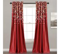 Lush Decor Weeping Flowers Fiori piangenti, Poliestere, Rosso, 52W x 84L, 2 unità