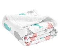 Lush Decor Whale Throw | Ocean Animal Print Fuzzy Coperta reversibile Sherpa - 60" x 50", rosa e acqua