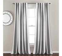 Lush Decor Wilbur - Coppia di tende per finestre filtranti, 213 cm di lunghezza x 132 cm di larghezza, grigio scuro