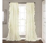 Lush Decor Window Curtain Panel Pair Reyna-Coppia di Tende per Finestra, Poliestere, Avorio, W 54" x L 84" (1 Panels)