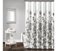 Lush Decor Zuri Flora - Tenda da doccia, 183 x 183 cm, colore: Grigio chiaro