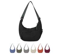 Lushandy Borsa a tracolla in nylon da donna, media e morbida, a quadretti, per viaggi