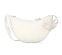 Lushandy Borsa a tracolla trapuntata da donna - Puffer Hobo Puffy Luna Grande Nylon Mezzaluna, bianco, 14.6x8.3x5.1 inches