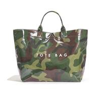 Lushandy Borsa di totalizzatore del PVC per le donne della tela del leopardo della borsa della stampa del ghepardo della borsa di totalizzatore della stampa della lettera della borsa, Mimetico, Taglia