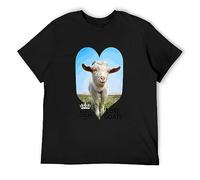 LUSHAOJIANG Goat Gift Kazmugz Exclusive Keep Calm Love Goats Mens T-Shirt Black Tees Unisex Shirt XL