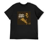 LUSHAOJIANG Gordon Lightfoot The Complete Singles 1970-1980 Mens T-Shirt Black Tees Unisex Shirt S