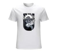 LUSHAOJIANG VapeZone Monkey Mens T-Shirt White Tees Unisex Shirt M