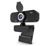 Lusinx Webcam 1080P per computer/laptop/desktop/PC, fotocamera esterna con microfono, USB Plug&Play, correzione automatica della luce bassa, copertura privacy, treppiede, grandangolo per riunioni