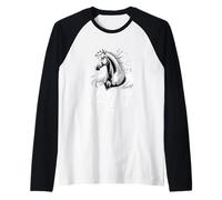 Lusitano Girl - Elegante Razza equestre Maglia con Maniche Raglan