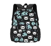 L'Uso Quotidiano Backpack Black And White Panda Face Print Borsa Da Viaggio Multicolor Borse Da Scuola Per Compleanno, Idea Regalo, Escursionismo, 42X32X14Cm