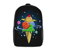 L'Uso Quotidiano Borsa Da Viaggio Space Ice Cream Backpack Eleganti Rucksack Per Escursionismo, Compleanno, Idea Regalo, 42X32X14Cm