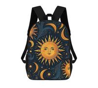 L'Uso Quotidiano Borsa Da Viaggio Sun Moon Pattern Printed Zaino Università Multicolor Borse Da Scuola Per Scuola, Trekking, Idea Regalo, 42X32X14Cm