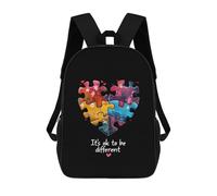 L'Uso Quotidiano Zainetto Scuola Autism Awareness Its Ok To Be Different Printed Borse Da Scuola Eleganti Zaino Università Per Compleanno, Idea Regalo, Scuola, 42X32X14Cm