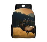 L'Uso Quotidiano Zaino Per Le Scuole Elk In The Meadow Zaino Università Stampa 3D Backpack Per Trekking, Compleanno, Adulti, 42X32X14Cm