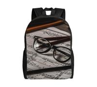 L'Uso Quotidiano Zaino Per Le Scuole Glasses And Pencils Borse Da Scuola Unisex Zaino Università Per Escursionismo, Trekking, Idea Regalo, 42X32X14Cm
