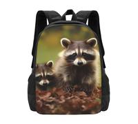 L'Uso Quotidiano Zaino Per Le Scuole Raccoon Print Zaino Università Impermeabile Rucksack Per Studenti, Compleanno, Escursionismo, 42X32X14Cm