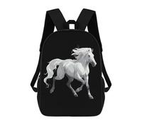 L'Uso Quotidiano Zaino Per Le Scuole Wild White Horse Printed Zainetto Scuola Eleganti Zaino Università Per Idea Regalo, Escursionismo, Scuola, 42X32X14Cm