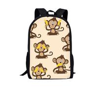 L'Uso Quotidiano Zaino Università Monkey Love Banana Zaino Per Le Scuole Impermeabile Borsa Da Viaggio Per Studenti, Escursionismo, Adulti, 42X32X14Cm