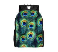 L'Uso Quotidiano Zaino Università Peacock Feather Backpack Unisex Zainetto Scuola Per Escursionismo, Compleanno, Idea Regalo, 42X32X14Cm