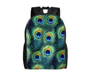 L'Uso Quotidiano Zaino Università Peacock Feather Backpack Unisex Zainetto Scuola Per Escursionismo, Compleanno, Idea Regalo, 42X32X14Cm