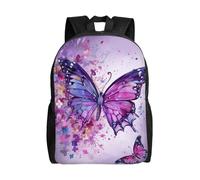 L'Uso Quotidiano Zaino Università Purple Butterfly Art Zaino Per Le Scuole Outdoor Backpack Per Compleanno, Scuola, Adulti, 42X32X14Cm